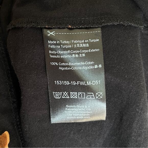 Scotch & Soda Black Leopard Print Crewneck T-Shirt M - Picture 5 of 6